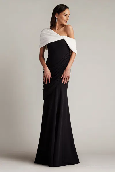 Tadashi Shoji Prewitt Pleated Drape Gown In Multi