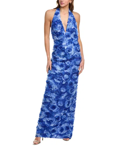 Tadashi Shoji Printed Gown In Blue
