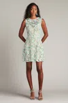 Tadashi Shoji Pyla 3d Floral Embroidered Mini Dress In White