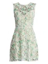 Tadashi Shoji Chy25426sx Short Homecoming Floral Cocktail Mini Dress In White
