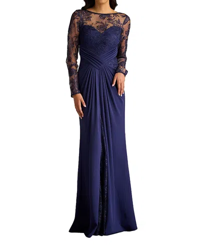 TADASHI SHOJI RAVINA EMBROIDERED ILLUSION GOWN