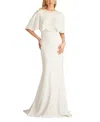 Tadashi Shoji Reba Embellished Cape Overlay Bridal Gown In Ivory