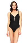 Tadashi Shoji Rhea Bodysuit In Black