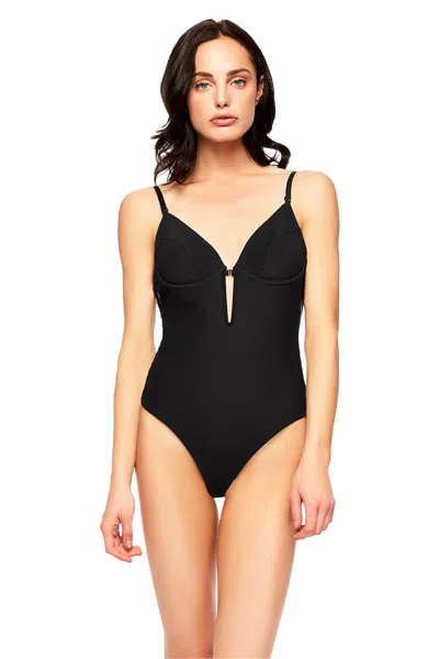 Tadashi Shoji Rhea Bodysuit In Black