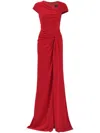 Tadashi Shoji Russo Asymmetric Twist-knot Gown In Red