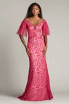 Tadashi Shoji Chu25419l Long Formal A Line Evening Dress In Pink