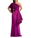 Tadashi Shoji Textured Crepe And Taffeta Gown In Pink