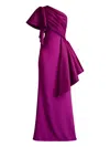 Tadashi Shoji Textured Crepe And Taffeta Gown In Purple