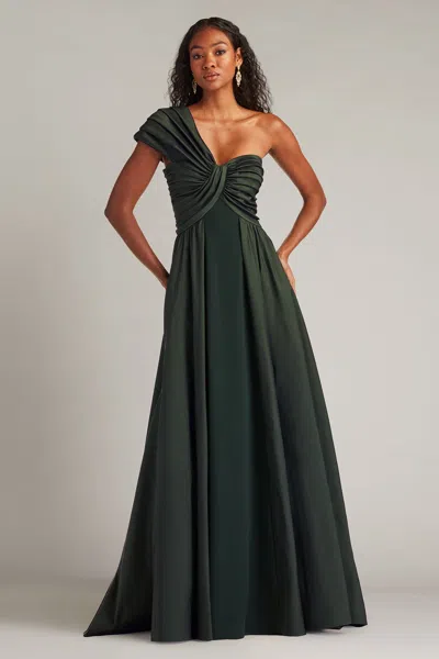 Tadashi Shoji One-shoulder Taffeta Gown In Green
