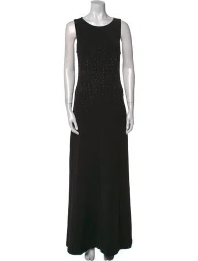 Pre-owned Tadashi Shoji Scoop Neck Long Dress In Blue