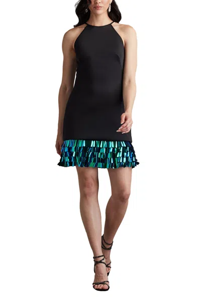 TADASHI SHOJI SELENA NEOPRENE SEQUIN-FRINGE MINI DRESS