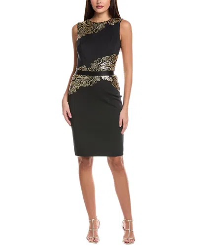 Tadashi Shoji Sequin Cocktail Dress In Black