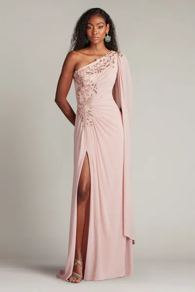 Tadashi Shoji Sequin Embellished Cape-sleeve Gown