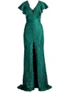 Tadashi Shoji Sequin-embellished Gown In Green