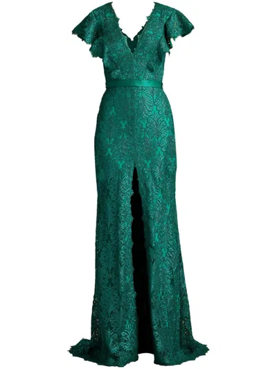 Tadashi Shoji Sequin-embellished Gown In Green
