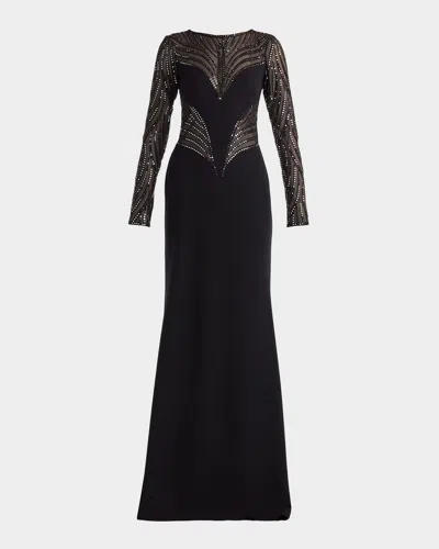 Duin Sequin Hourglass Embroidered Gown In Black from Tadashi Shoji