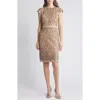 Tadashi Shoji Sequin Lace Body-con Cocktail Dress