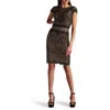 Tadashi Shoji Sequin Lace Body-con Cocktail Dress In Black/gold