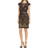 Tadashi Shoji Sequin Lace Cocktail Dress In Black/nude