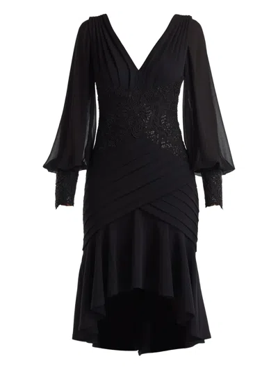 Tadashi Shoji Sequin Lace Midi Dress In Black