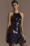Tadashi Shoji Sho By  Sequin Fit & Flare Mini Dress In Black