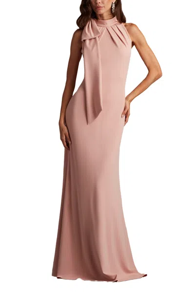 Tadashi Shoji Sims Shoulder Bow Halter Gown