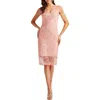 Tadashi Shoji Sleeveless Corded Lace Sheath Cocktail Dress In Pink