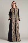 Tadashi Shoji Solem Sequin Embroidered Caftan Gown In Black