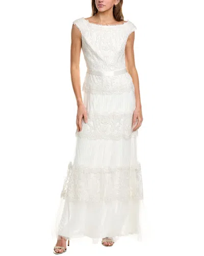 Tadashi Shoji Solid Gown In White