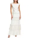 Tadashi Shoji Embroidered Off The Shoulder Midi Dress In White