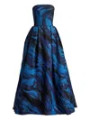 Tadashi Shoji Swirl-print Gown Dress