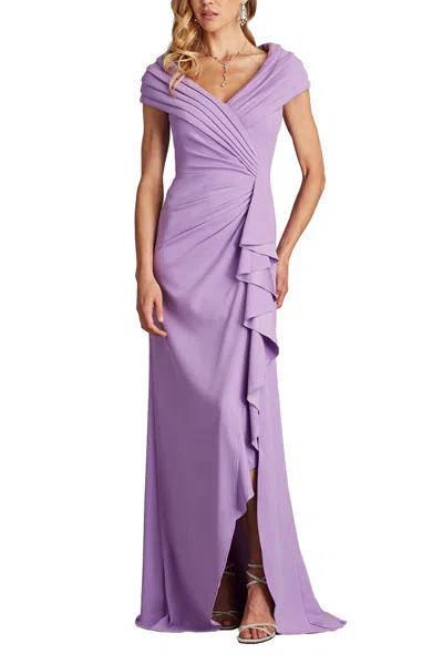 Tadashi Shoji Talise Waterfall Flounce Gown