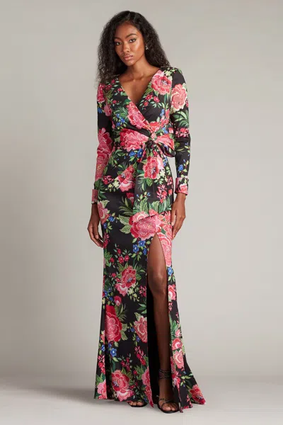 TADASHI SHOJI TALVO FLORAL PRINT WRAP GOWN