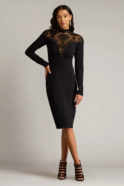 Tadashi Shoji Textured Crepe Long Sleeve Dress In Multi