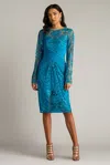 Tadashi Shoji Textured Crepe Paillette Embroidered Tulle Dress In Multi