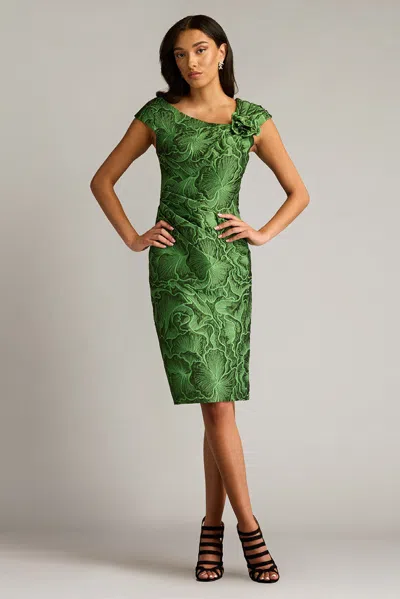 Tadashi Shoji Textured Jacquard Cap Sleeve Dress In Multi