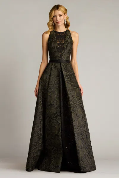 Tadashi Shoji Textured Jacquard Gown In Multi