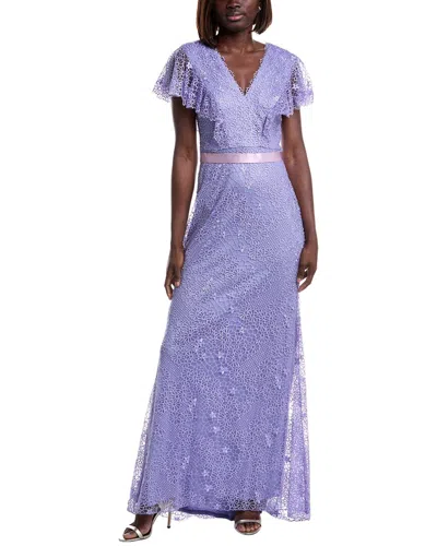 Tadashi Shoji Tulle Maxi Dress In Purple