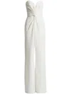 Tadashi Shoji Twist-front Sweetheart Neck Jumpsuit In White