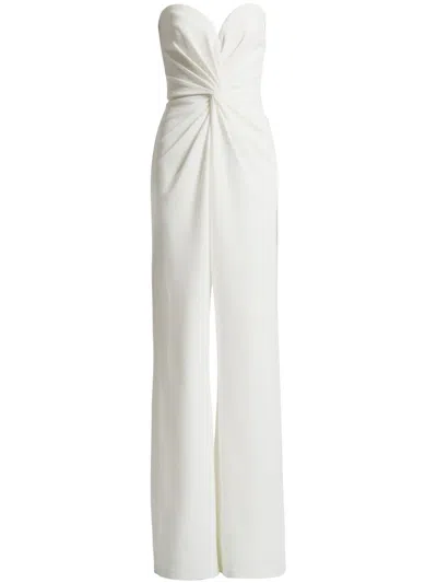 Tadashi Shoji Twist-front Sweetheart Neck Jumpsuit In White