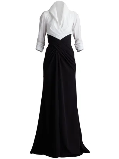 gold dress or blue and black Shariza Bow-Shoulder Gown  Tadashi Shoji Official Online Boutique