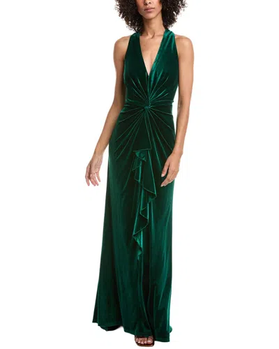Tadashi Shoji Bal23433l Velvet Long Formal Evening Dress In Green