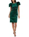 Tadashi Shoji Velvet Sheath Dress In Green