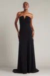 Tadashi Shoji Pleated Strapless Maxi Dress In Black