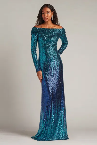 Tadashi Shoji Ishana Gown Dress In Green