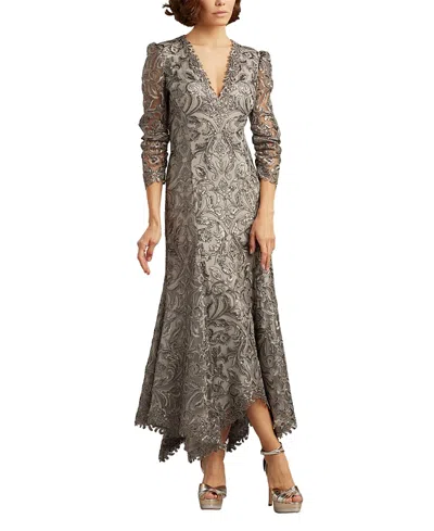 Tadashi Shoji Vivar Handkerchief Hem Dress In Gray