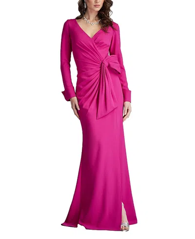 Tadashi Shoji Weldon Draped Half Bow Gown In Pink