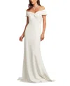 Tadashi Shoji Winslow Pleated V-back Gown In White