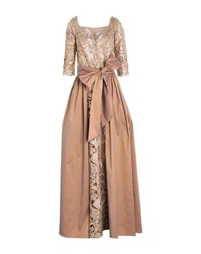 Tadashi Shoji Woman Maxi Dress Bronze Size 16 Textile Fibers In Nude