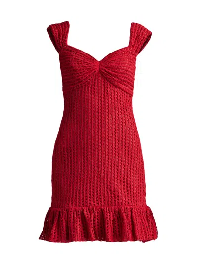 Tadashi Shoji Brely Lace Mini Dress In Red